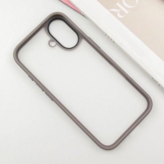TPU+PC чехол Metal Buttons для Apple iPhone 16 (6.1") Серый - изображение 3