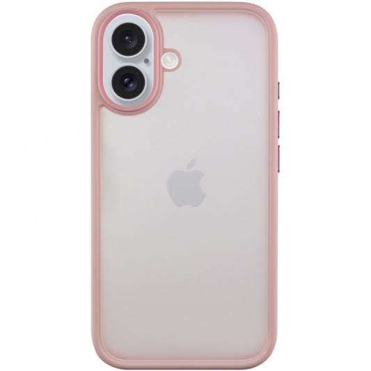 TPU+PC чехол Metal Buttons для Apple iPhone 16 (6.1") Розовый