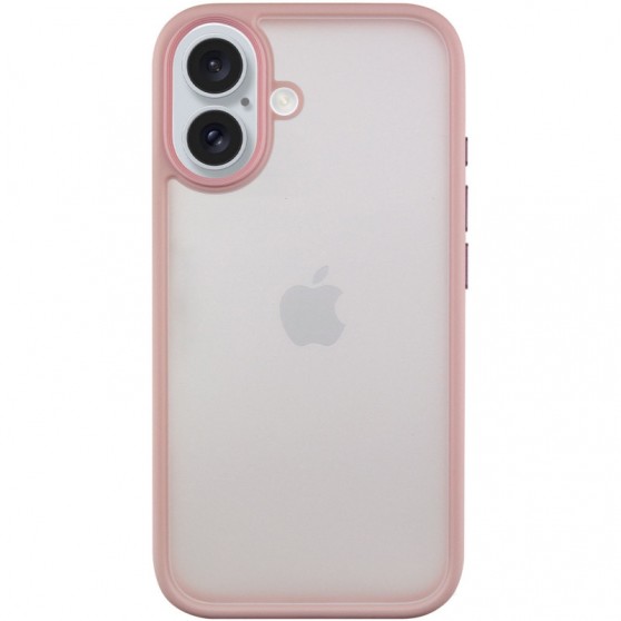 TPU+PC чехол Metal Buttons для Apple iPhone 16 (6.1") Розовый