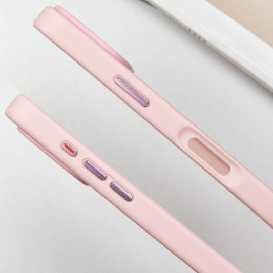 TPU+PC чехол Metal Buttons для Apple iPhone 16 (6.1") Розовый - изображение 1