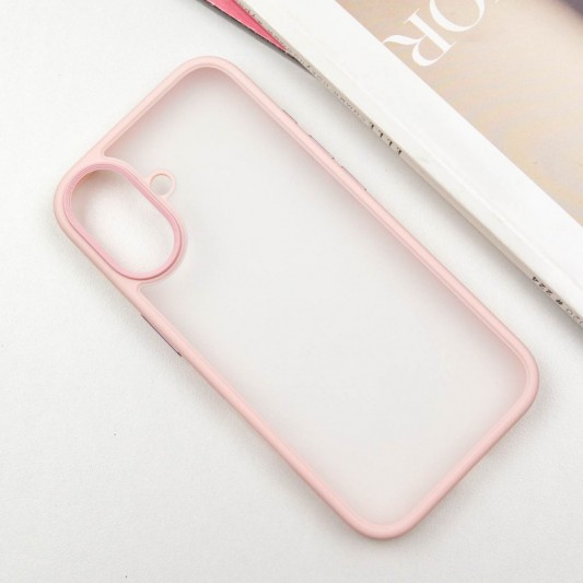 TPU+PC чехол Metal Buttons для Apple iPhone 16 (6.1") Розовый - изображение 2