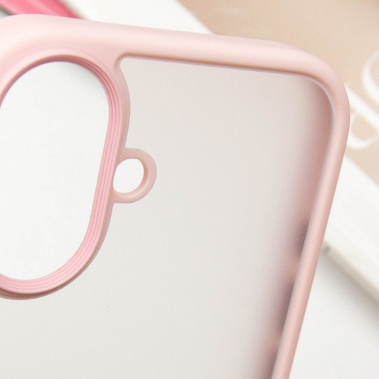 TPU+PC чехол Metal Buttons для Apple iPhone 16 (6.1") Розовый - изображение 5