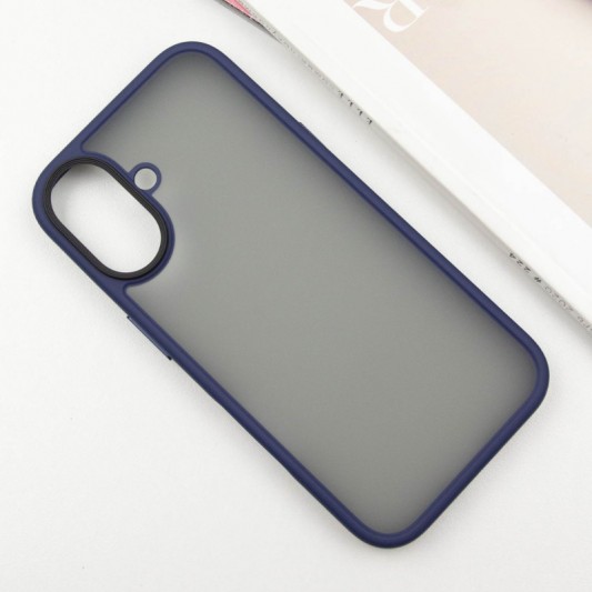 TPU+PC чехол Metal Buttons для Apple iPhone 16 (6.1") Синий - изображение 2