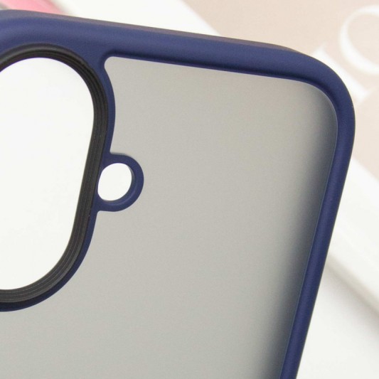 TPU+PC чехол Metal Buttons для Apple iPhone 16 (6.1") Синий - изображение 4
