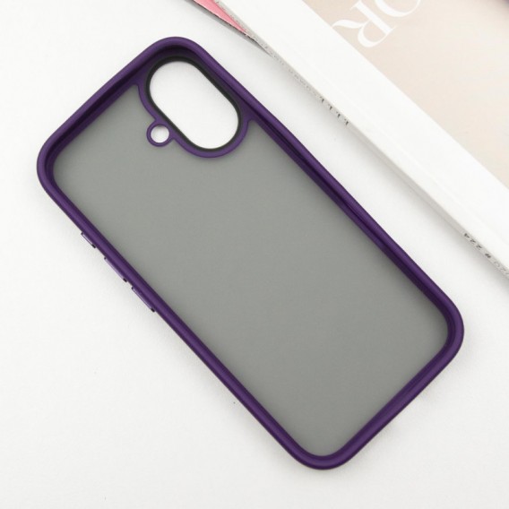 TPU+PC чохол Metal Buttons для Apple iPhone 16 (6.1"), Темно-Фіолетовий