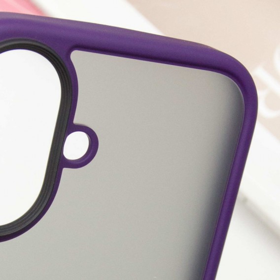 TPU+PC чохол Metal Buttons для Apple iPhone 16 (6.1"), Темно-Фіолетовий