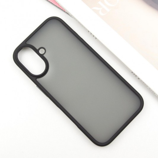 TPU+PC чехол Metal Buttons для Apple iPhone 16 (6.1") Черный - изображение 2