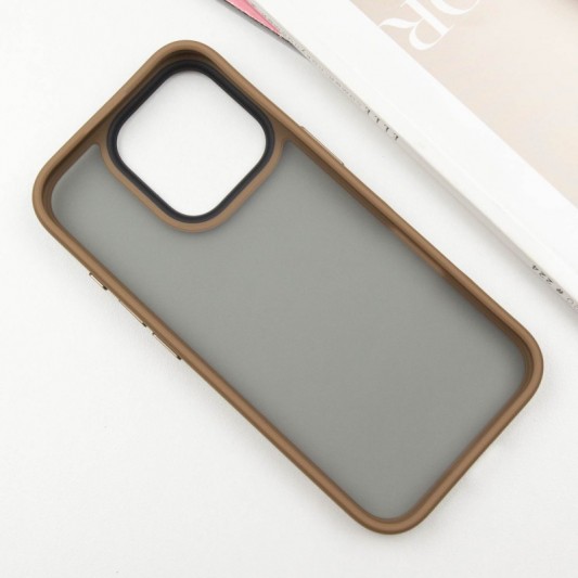 TPU+PC чехол Metal Buttons для Apple iPhone 16 Pro (6.3") Золотой - изображение 3