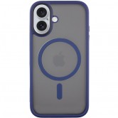 TPU+PC чехол Metal Buttons with MagSafe для Apple iPhone 16 (6.1 дюйма) Синий