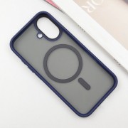 TPU+PC чехол Metal Buttons with MagSafe для Apple iPhone 16 (6.1"), Синий