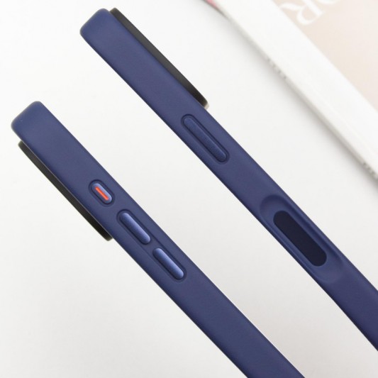 TPU+PC чехол Metal Buttons with MagSafe для Apple iPhone 16 (6.1") Синий - изображение 4