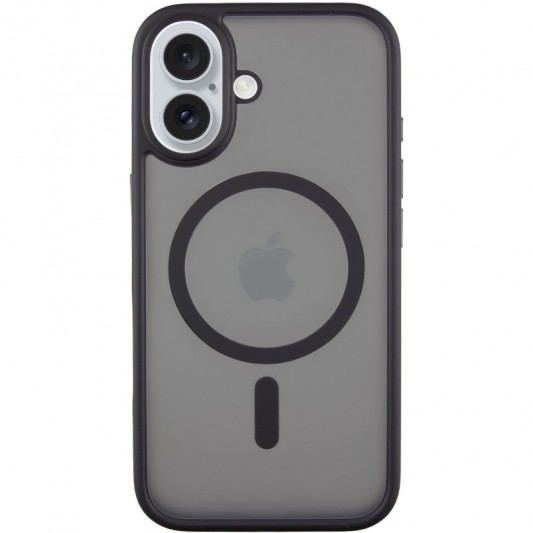 TPU+PC чехол Metal Buttons with MagSafe для Apple iPhone 16 (6.1") Черный