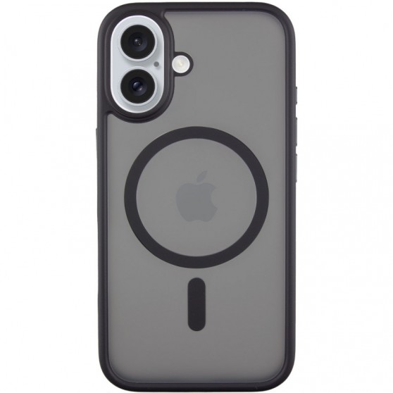 TPU+PC чехол Metal Buttons with MagSafe для Apple iPhone 16 (6.1") Черный