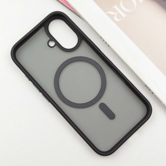 TPU+PC чехол Metal Buttons with MagSafe для Apple iPhone 16 (6.1"), Черный