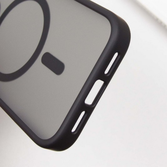 TPU+PC чехол Metal Buttons with MagSafe для Apple iPhone 16 (6.1") Черный - изображение 5