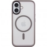 TPU+PC чехол Metal Buttons with MagSafe для Apple iPhone 16 (6.1 дюйма) Серый TPU+PC чехол Metal Buttons with MagSafe для Apple iPhone 16 (6.1 дюйма) Серый