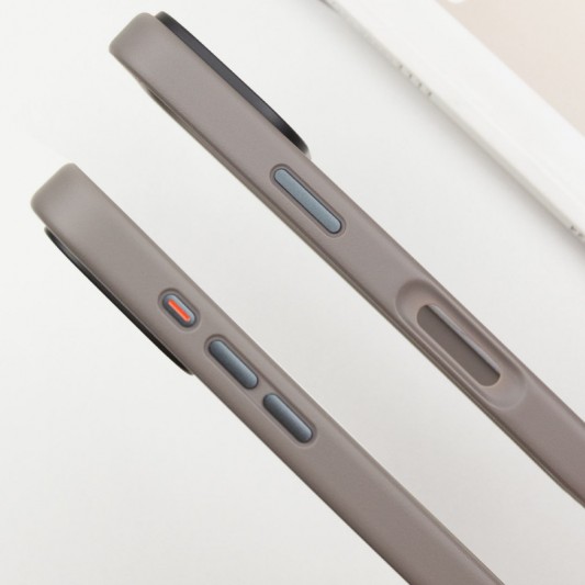 TPU+PC чехол Metal Buttons with MagSafe для Apple iPhone 16 (6.1") Серый - изображение 3