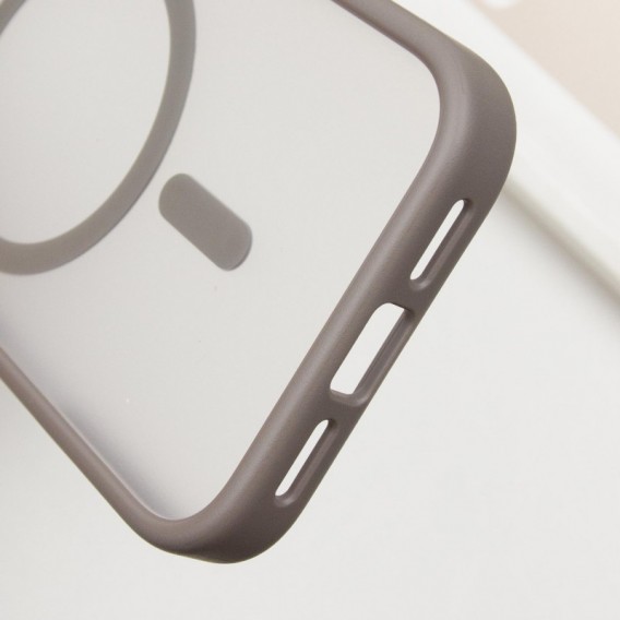 TPU+PC чехол Metal Buttons with MagSafe для Apple iPhone 16 (6.1"), Серый