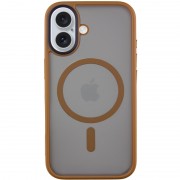TPU+PC чехол Metal Buttons with MagSafe для Apple iPhone 16 (6.1") Золотой