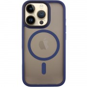TPU+PC чехол Metal Buttons with MagSafe для Apple iPhone 16 Pro (6.3") Синий