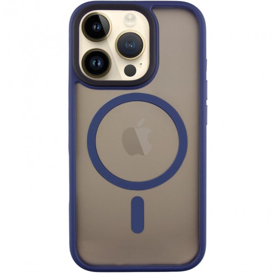 TPU+PC чехол Metal Buttons with MagSafe для Apple iPhone 16 Pro (6.3") Синий