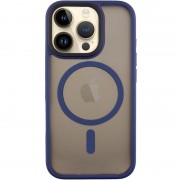 TPU+PC чехол Metal Buttons with MagSafe для Apple iPhone 16 Pro (6.3") Синий