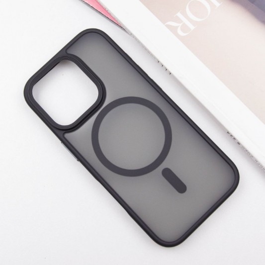 TPU+PC чохол Metal Buttons with MagSafe для Apple iPhone 16 Pro (6.3") Чорний - зображення 1 