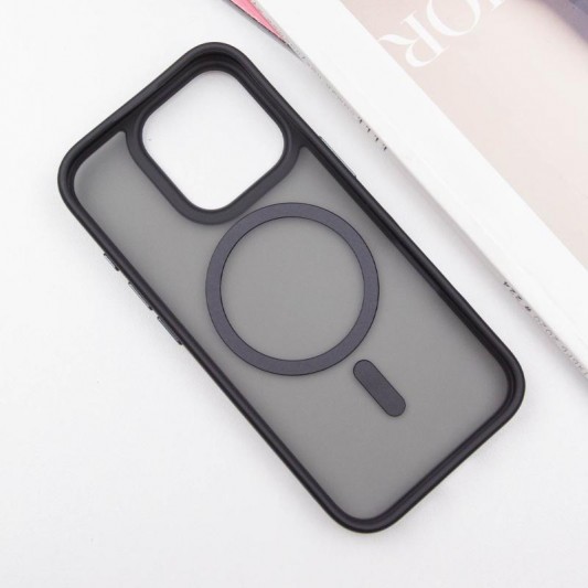 TPU+PC чохол Metal Buttons with MagSafe для Apple iPhone 16 Pro (6.3") Чорний - зображення 2 