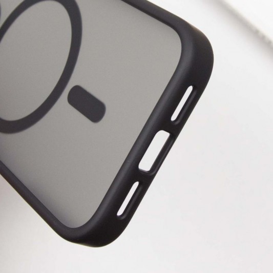 TPU+PC чохол Metal Buttons with MagSafe для Apple iPhone 16 Pro (6.3") Чорний - зображення 4 