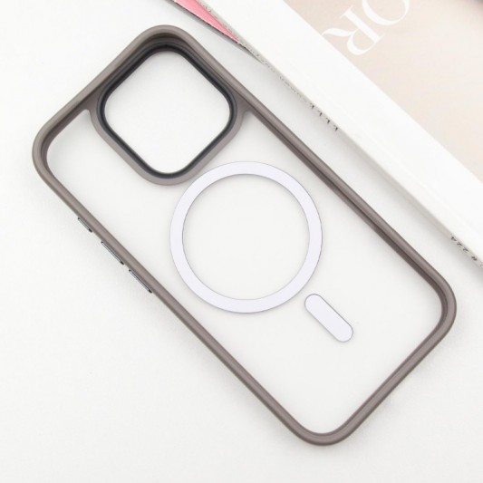 TPU+PC чехол Metal Buttons with MagSafe для Apple iPhone 16 Pro Max (6.9") Серый - изображение 2
