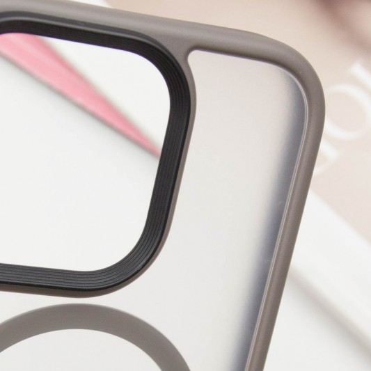 TPU+PC чехол Metal Buttons with MagSafe для Apple iPhone 16 Pro Max (6.9") Серый - изображение 5