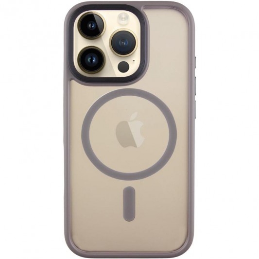 TPU+PC чехол Metal Buttons with MagSafe для Apple iPhone 16 Pro Max (6.9") Серый