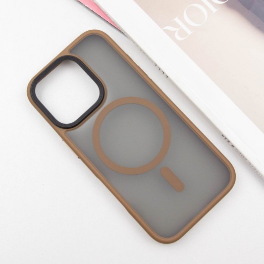 TPU+PC чехол Metal Buttons with MagSafe для Apple iPhone 16 Pro Max (6.9") Золотой - изображение 1