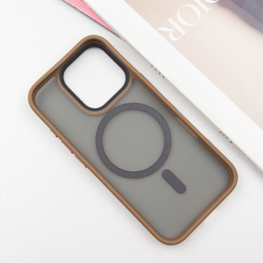 TPU+PC чехол Metal Buttons with MagSafe для Apple iPhone 16 Pro Max (6.9") Золотой - изображение 2