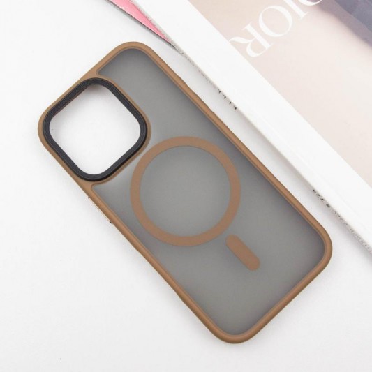 TPU+PC чехол Metal Buttons with MagSafe для Apple iPhone 16 Pro Max (6.9") Золотой - изображение 1