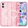 Чехол TPU Galaxy Sparkle (MagFit) для Apple iPhone 16 (6.1") Pink+Glitter