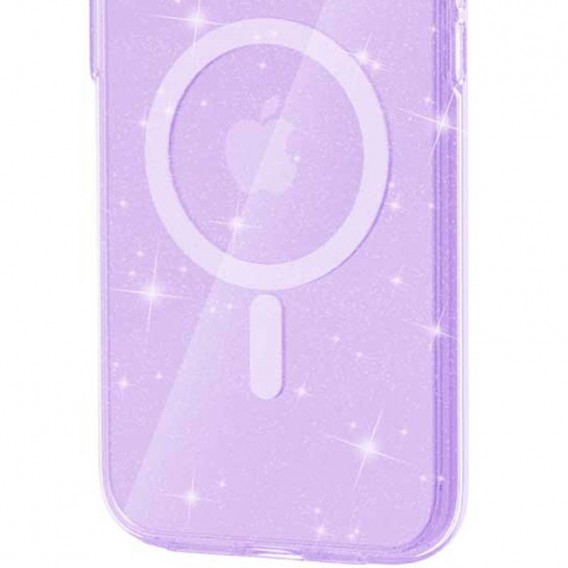 Чехол TPU Galaxy Sparkle (MagFit) для Apple iPhone 16 Plus (6.7"), Purple+Glitter