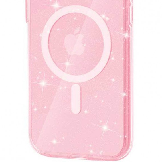 Чохол TPU Galaxy Sparkle (MagFit) для Apple iPhone 16 Plus (6.7"), Pink+Glitter