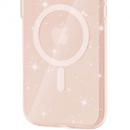 Чехол TPU Galaxy Sparkle (MagFit) для Apple iPhone 16 Plus (6.7") Gold+Glitter - изображение 3