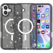 Чехол TPU Galaxy Sparkle (MagFit) для Apple iPhone 16 Plus (6.7") Black+Glitter