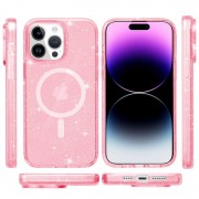 Чохол TPU Galaxy Sparkle (MagFit) для Apple iPhone 16 Pro (6.3"), Pink+Glitter