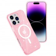 Чохол TPU Galaxy Sparkle (MagFit) для Apple iPhone 16 Pro (6.3"), Pink+Glitter