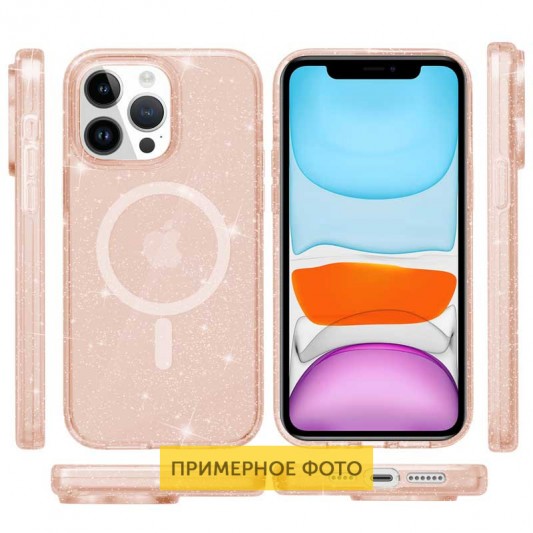 Чехол TPU Galaxy Sparkle (MagFit) для Apple iPhone 16 Pro (6.3"), Gold+Glitter - изображение 1
