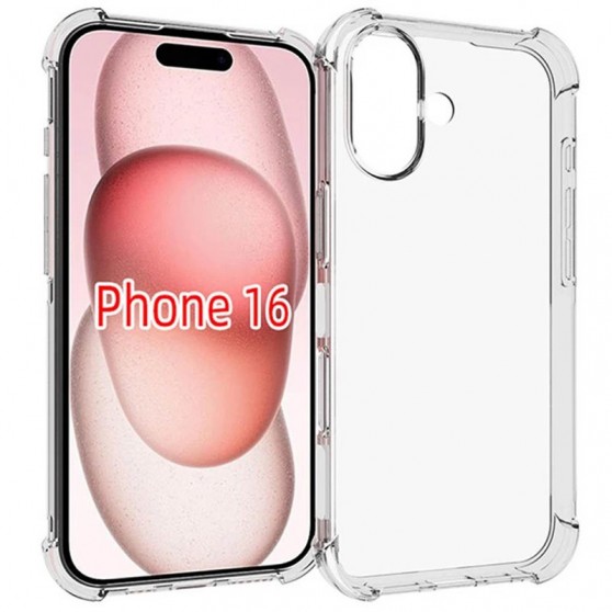 TPU чехол GETMAN Ease logo усиленные углы для Apple iPhone 16 (6.1") Бесцветный (прозрачный)