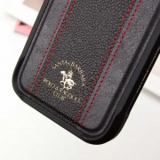 Кожаный чехол Polo Santa Barbara Barton для Apple iPhone 16 Pro (6.3"), Black / Red