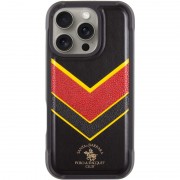Шкіряний чохол Polo Santa Barbara Barton для Apple iPhone 16 Pro (6.3"), Black / Yellow