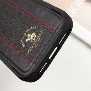 Шкіряний чохол Polo Santa Barbara Barton для Apple iPhone 16 Pro Max (6.9"), Black / Red