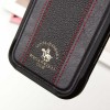 Шкіряний чохол Polo Santa Barbara Barton для Apple iPhone 16 Pro Max (6.9"), Black / Red