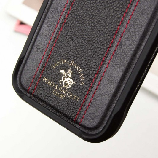 Шкіряний чохол Polo Santa Barbara Barton для Apple iPhone 16 Pro Max (6.9"), Black / Red - зображення 6 