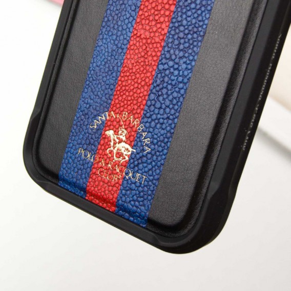 Кожаный чехол Polo Santa Barbara Barton для Apple iPhone 16 Pro Max (6.9"), Black / Navy
